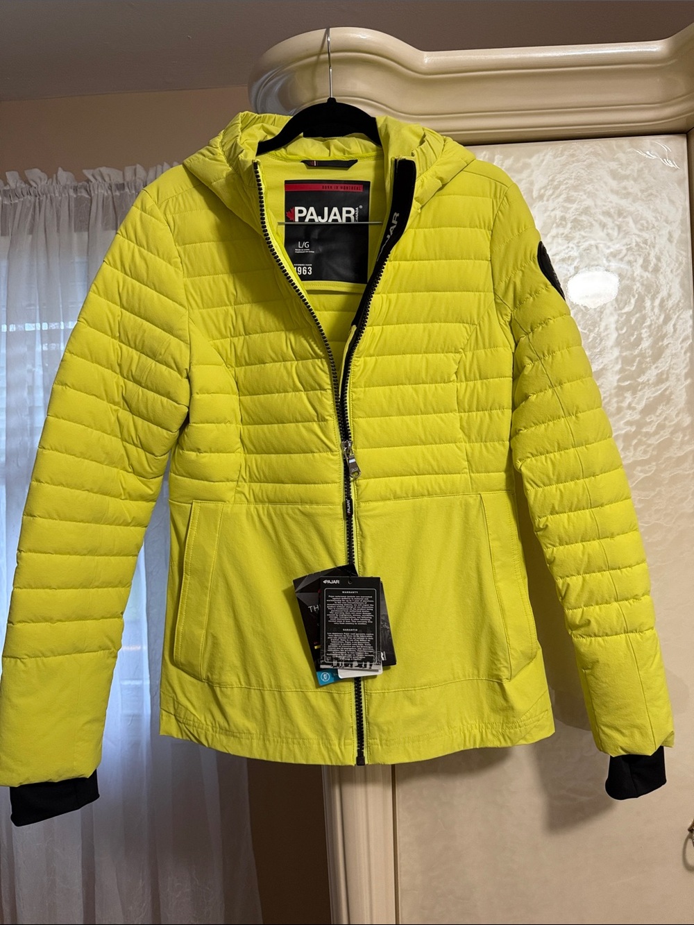 Pajar Women’s Lime colored Quilted Hooded Puffer Jacket